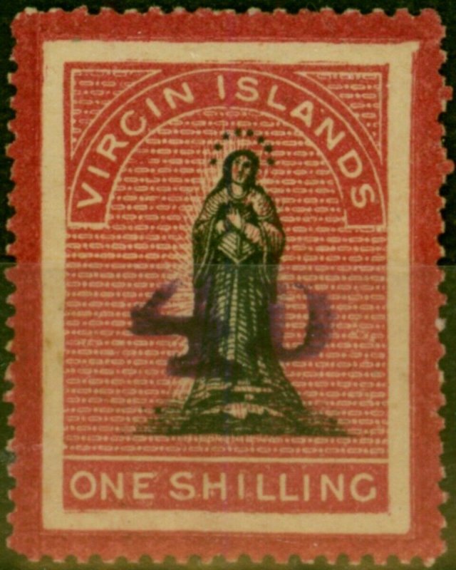 Virgin Islands 1888 4d on 1s Black & Rose-Carmine SG42 Fine MM-Variant 8