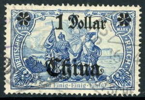 China 1900 Germany 1 Dollar /2 Mark Germania Unwmk Sc #44 VFU O85