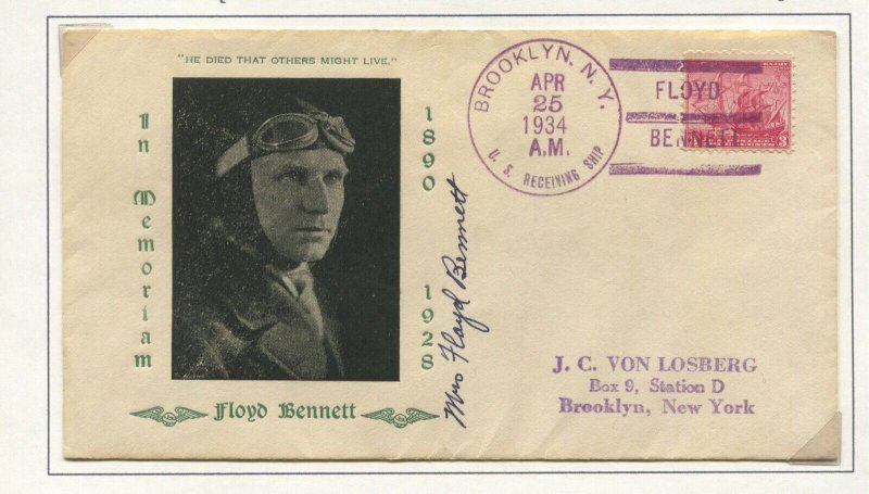 2 PAGE EXHIBIT WITH PILOT FLOYD BENNETT & BERNT BALCHEN SIGNED COVER & MORE