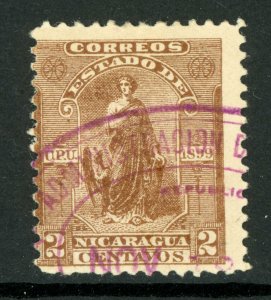 Nicaragua 1899 Seebeck 2¢ Justice Postally Used B707 ⭐⭐⭐⭐⭐⭐