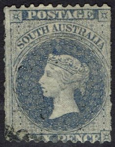 SOUTH AUSTRALIA 1867 QV 6D PERF X ROULETTE USED