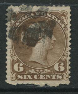 Canada QV 1870 6 cent brown Large Queen used