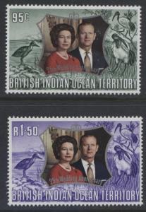 B.I.O.T. -Scott -48-49 - Silver Wedding Anniversary -1972- MNH- Set of 2 Stamps