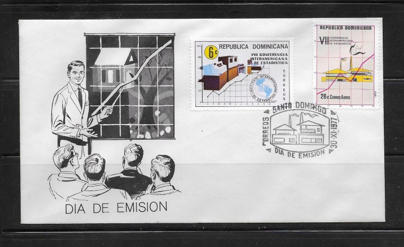 DOMINICAN REPUBLIC STAMPS,COVER VII CONFERENCIA ESTADISTICA 1977 #F23