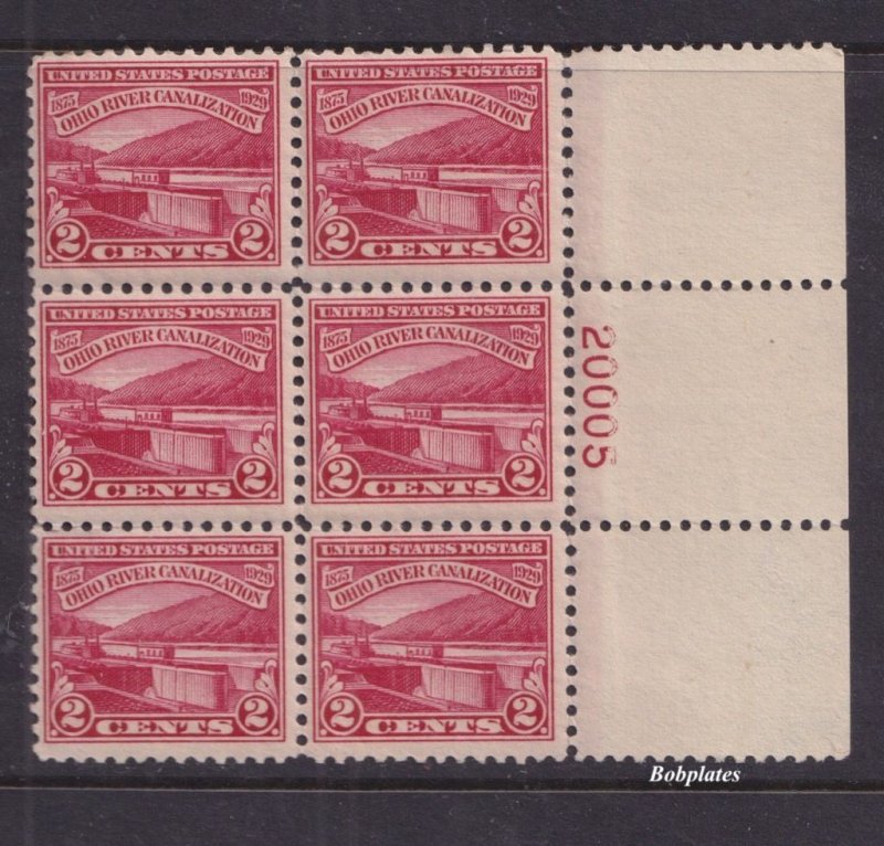 BOBPLATES #681 Ohio River Wide Right Plate Block 20005 F-VF LH SCV=$13.5