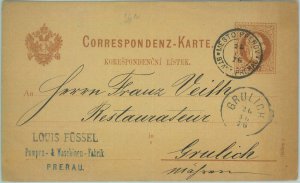 85066 - AUSTRIA Czechoslovakia - POSTAL HISTORY - Stationery from PREROV 1876-