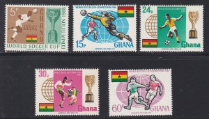 Ghana # 259-263, World Cup Soccer, Mint NH, 1/2 Cat
