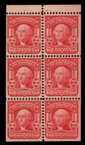 MOMEN: US STAMPS #319Fq TYPE II LAKE BOOKLET PANE MINT OG H LOT #87565*