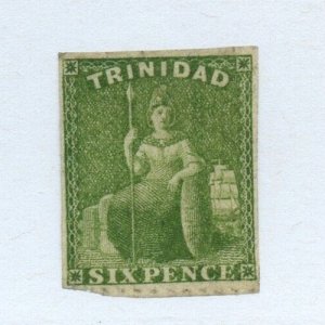 ?#20a TRINIDAD six pence trimmed unused see scan Cat $3500 Stamp