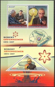Ivory Coast 2016 Famous Scientists Robert Oppenheimer 2 S/S MNH