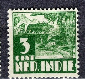 NETHERLANDS INDIES; 1933 early Wilhelmina issue fine Mint hinged 3c. value