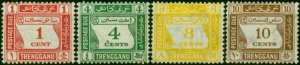 Trengganu 1937 Postage Due Set of 4 SGD1-D4 Fine LMM