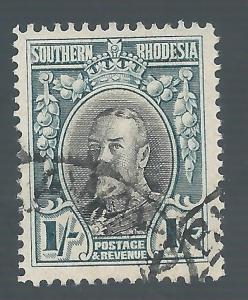 SOUTHERN RHODESIA 1931 KGV FIELD MARSHALL 1/- RARE PERF 14 