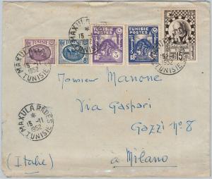 56452 -  TUNIS  Tunisia - POSTAL HISTORY: COVER  from MAXULA RADES to ITALY 1952