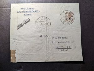 1945 Censored British Middle Eastern Forces MEF Overprint Cover Homs to Italy