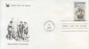 1984 Roanoke Voyages (Scott 2093) Readers Digest FDC