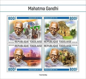 Togo 2021 MNH Mahatma Gandhi Stamps Historical Figures Famous People 4v M/S