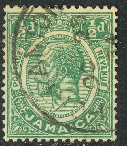 JAMAICA 1921-27 KGV 1/2d Portrait Issue Scott No. 101 VFU