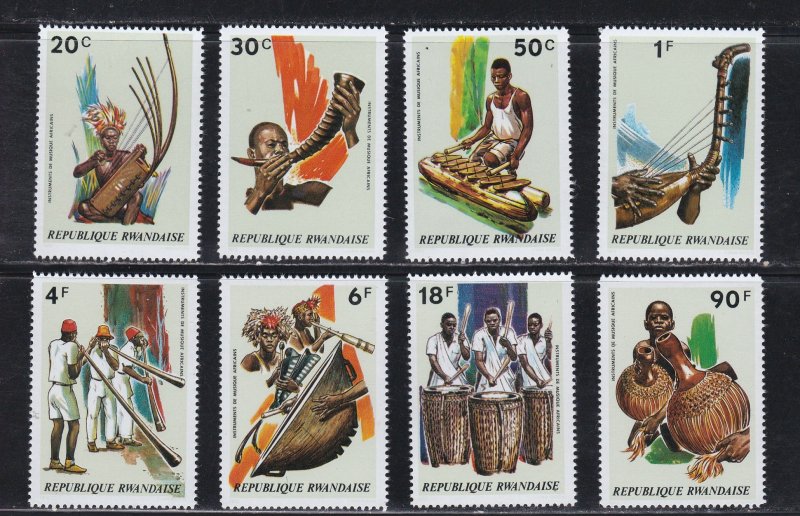 Rwanda # 515-522, Musical Instruments, Mint NH, 1/2 Cat.