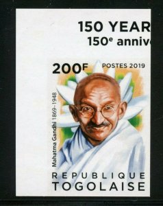 TOGO  150th BIRTH ANNIVERSARY  OF MAHATMA GANDHI IMPERF  STAMP MINT NH