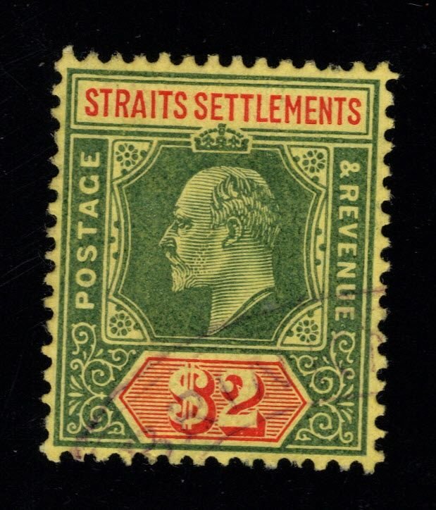 Straits Settlements Scott 126 Used  2$ KEVII  Light cancel