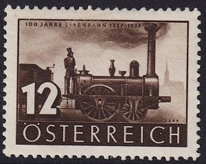 Austria - 1937 - Scott #385 - MH - Train Railway