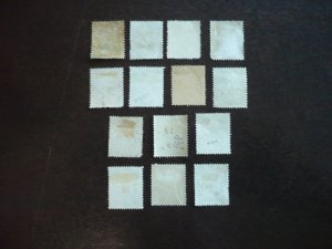 Stamps - France-Scott#J29-J35,J37-J39,J41-J42,J44-J45-Used Part Set of 14 Stamps