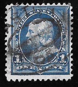 264 1 cent Superb Cancel Franklin, Deep Blue Stamp used F