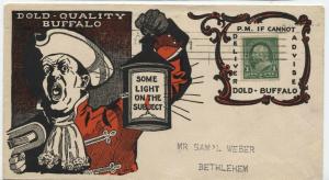 1901 Buffalo NY Dold allover stamp collar color ad cover [y4245]