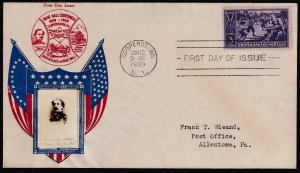 Sc# 855 Crosby FDC Baseball Cooperstown N.Y. photo Abner Doubleday cover