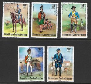 CENTRAL AFRICAN REPUBLIC  C139-C143   USED.   MILITARY UNIFORMS, SET