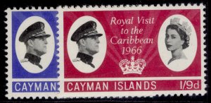 CAYMAN ISLANDS QEII SG192-193, 1966 Royal visit set, NH MINT.