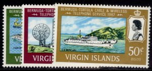 BRITISH VIRGIN ISLANDS QEII SG217-219, 1967 telephone service set, LH MINT.