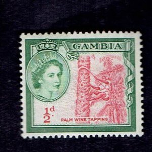 GAMBIA SCOTT#153 1953 1/2d PALM WINE TAPPING - MH