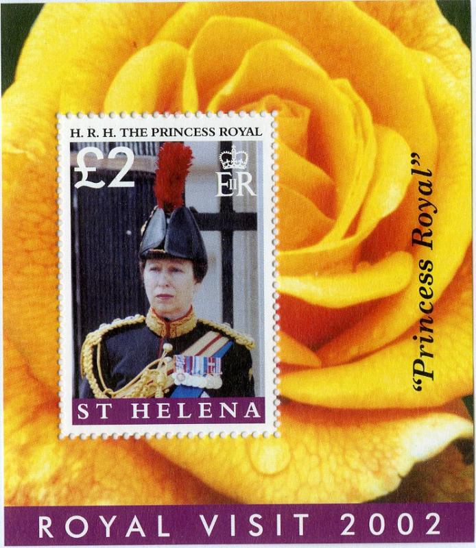 ST HELENA 877 MNH S/S SCV $9.00 BIN $5.25 ROYAL VISIT