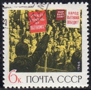 Russia 3256A - Cto - 6k Protest Rally (Viet Nam) (1966) (cv $0.30)