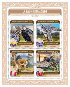 Togo - 2016 Fauna of the World - 4 Stamp Sheet - TG16403a