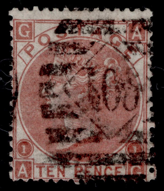 GB QV SG113, 10d pale red-brown, USED. Cat £250. AG