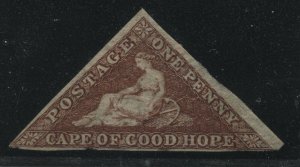 Cape of Good Hope 1863 1d reddish brown mint no gum