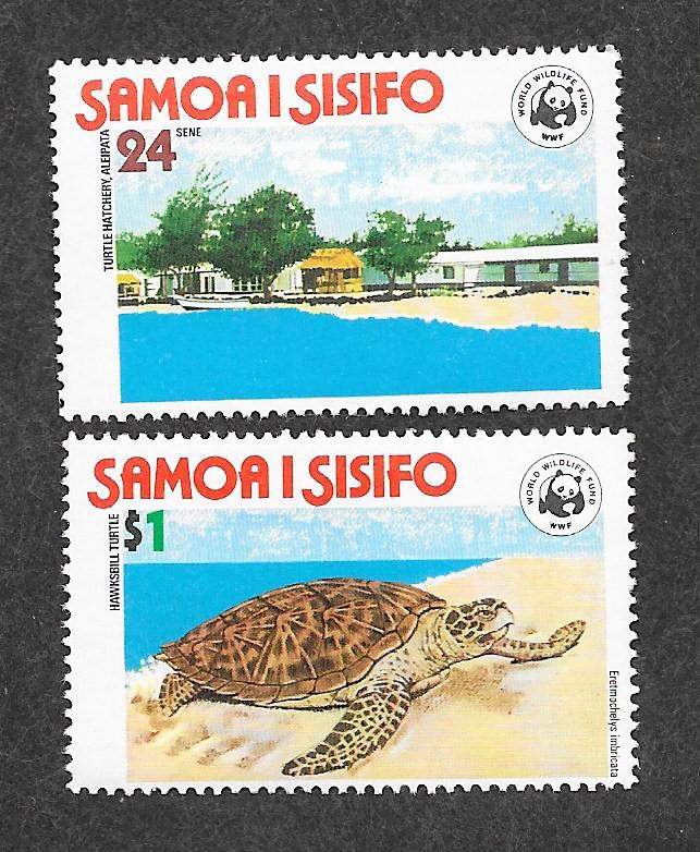 Samoa 470-471 Mint NH WWF Turtles!