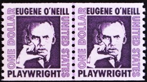 U.S. Mint Stamp Scott #1305c $1 Eugene O'Neill Line Pair, Superb. NH. A ...