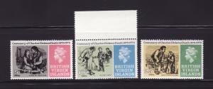 Virgin Islands 223-225 Set MNH Charles Dickens, Writer (D)