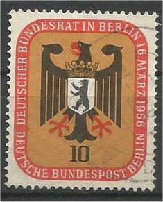 BERLIN, 1956, used 10pf Arms of Berlin Scott 9N118