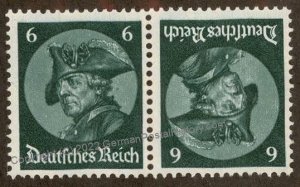 Germany 1933 Frederick the Great MiK17 MH Zusammendruck ZSD Tete-Beche 109743