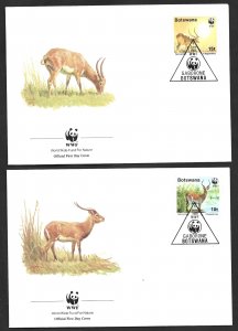 BOTSWANA  WWF FIRST DAY COVERS   Red Lechwe  1988