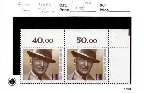 Germany, Postage Stamp, #1686 Pair Mint NH, 1991 Hans Albers (AE)