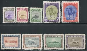 GREENLAND 10-18 MINT LH 1945 SET