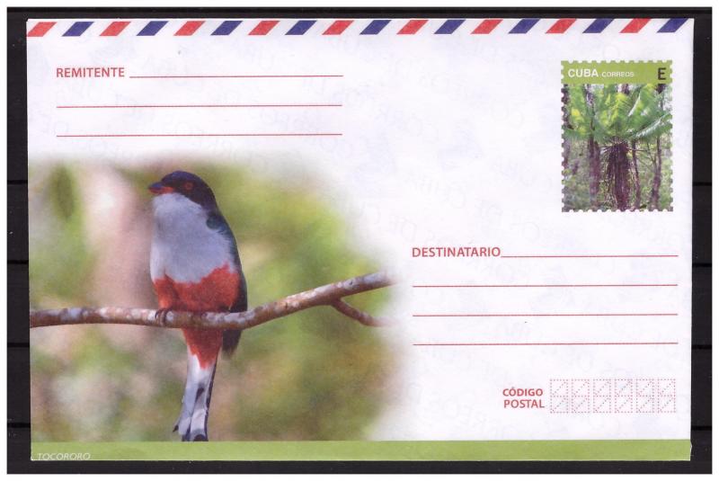 CUBA prestamped envelope 2018 Bird Tocororo