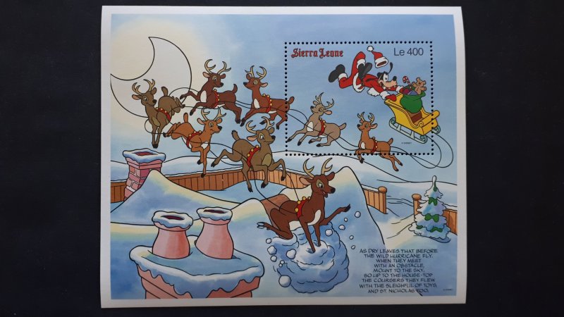 Disney - Sierra Leone 1990. - Christmas ** MNH Complete of 6 x Bl