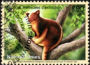 UN - Geneva 339 - Used - 90c Bennett's Tree Kangaroo (1999) (cv $1.20)